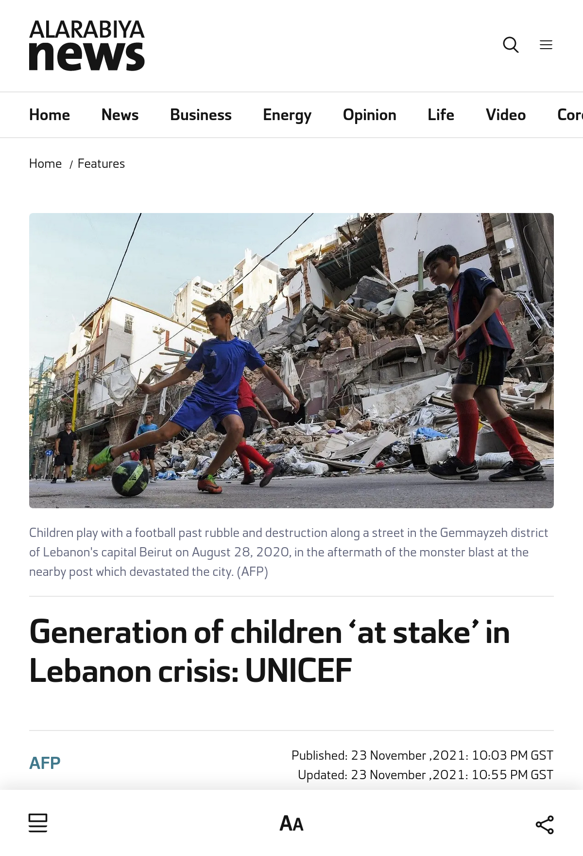 Al Arabiya News - Generation of Children at stake in Lebanon Crisis